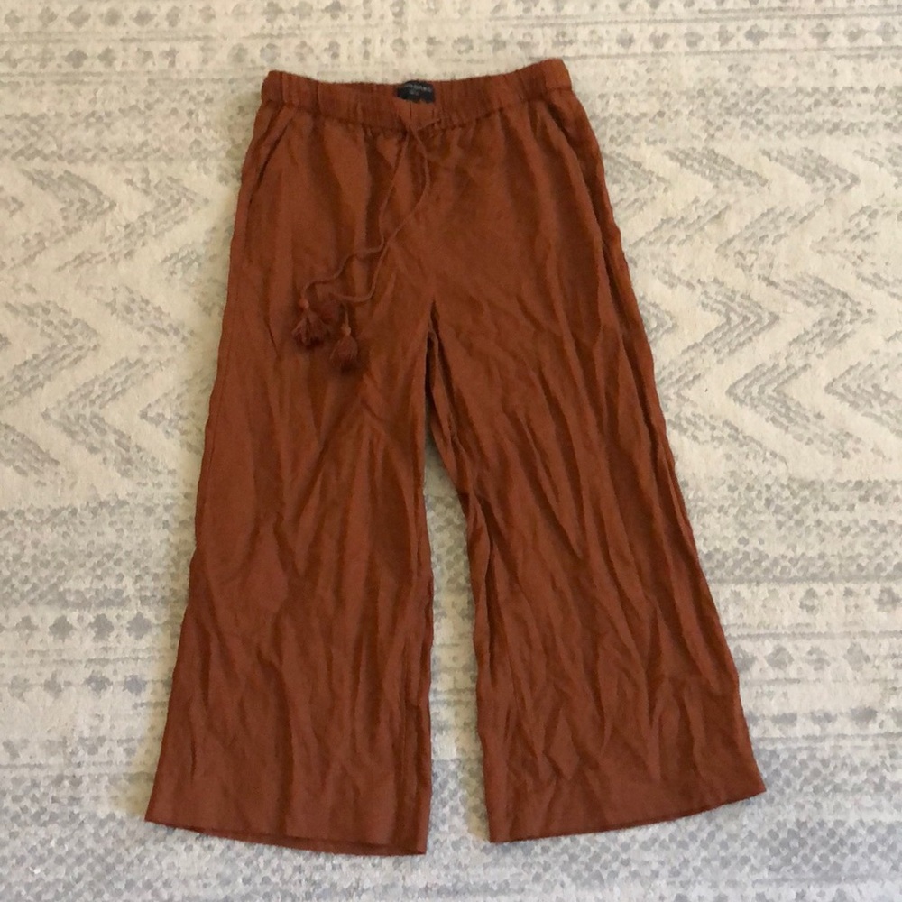 Wide leg linen pant